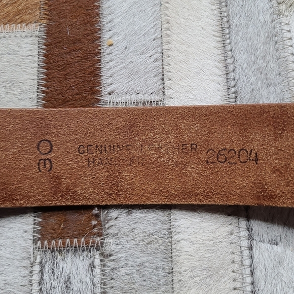 Sunset Trails Sterling/10kt. Belt with Genuine Carved Leather main image 7